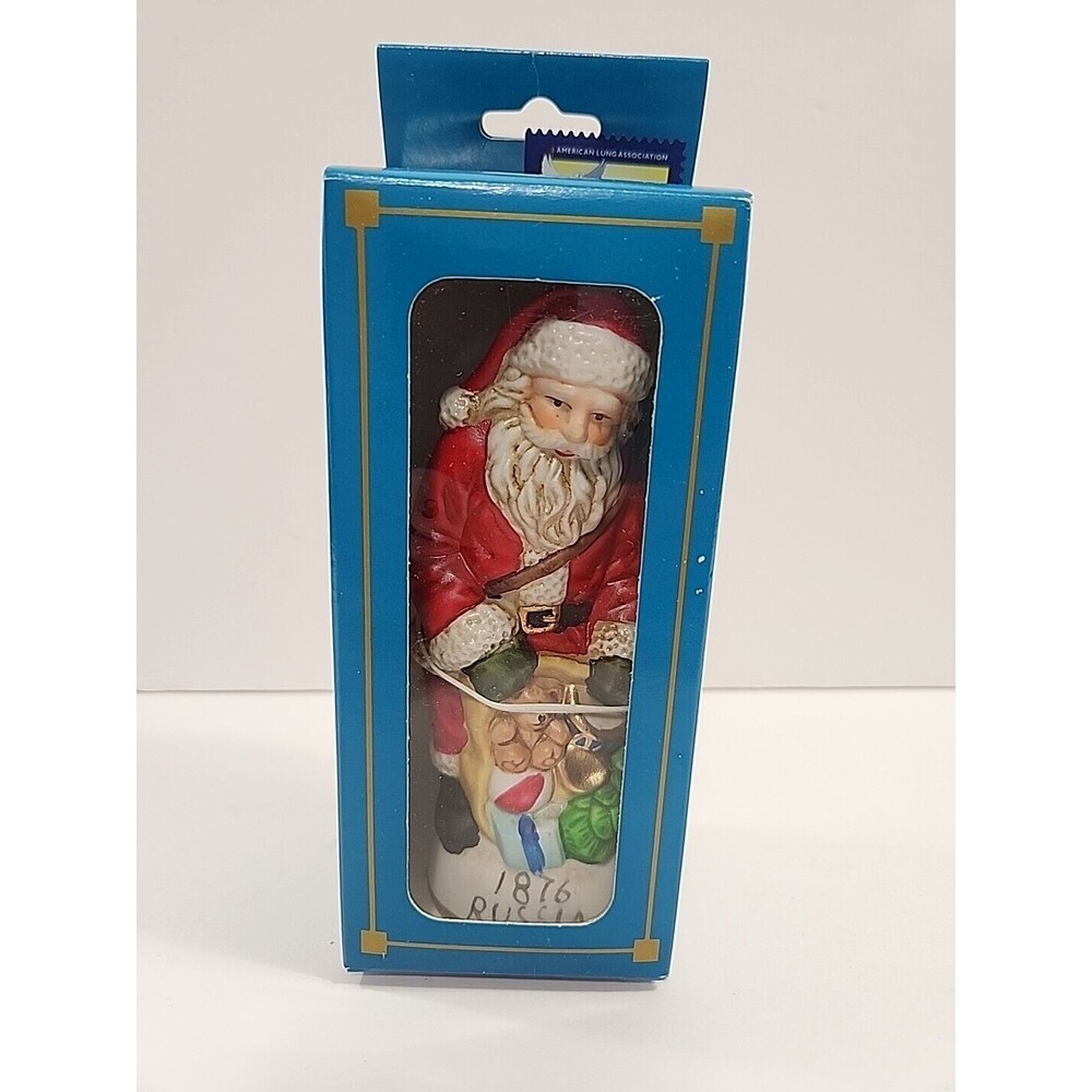 Vintage Old World Santa Figurine 1876 Russia 5" Porcelain Christmas Decor